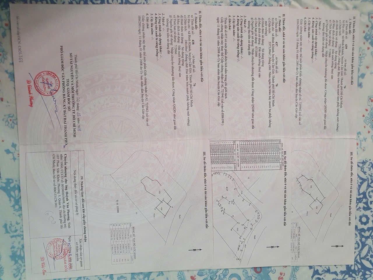 Chính chủ cần bán lô đất 6.300m² tại xã Bình Khánh, huyện Cần Giờ, TP.HCM.